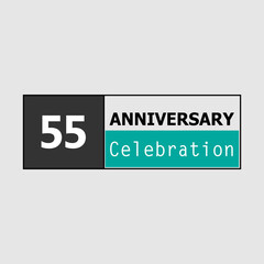 55 Year Anniversary Logo Vector Template Design Illustration elegant