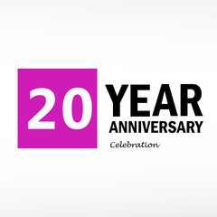 20 Year Anniversary Logo Vector Template Design Illustration elegant