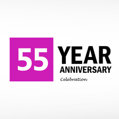 55 Year Anniversary Logo Vector Template Design Illustration elegant