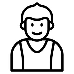 Obraz na płótnie Canvas boy avatar outline style icon