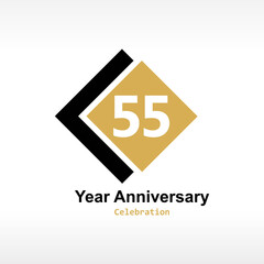 55 Year Anniversary Logo Vector Template Design Illustration elegant