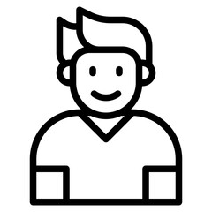 boy avatar outline style icon