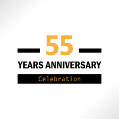 55 Year Anniversary Logo Vector Template Design Illustration elegant
