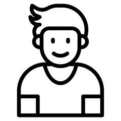 boy avatar outline style icon