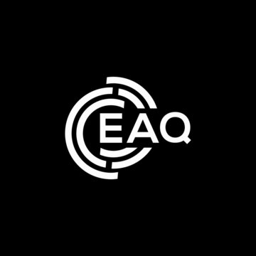 EAQ letter logo design on black background. EAQ creative initials letter logo concept. EAQ letter design.