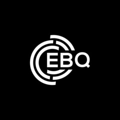 EBQ letter logo design on black background. EBQ creative initials letter logo concept. EBQ letter design.