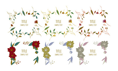 綺麗な植物のフレームセット