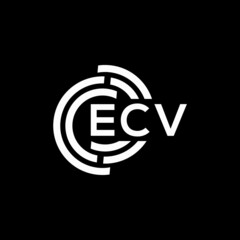 ECV letter logo design on black background. ECV creative initials letter logo concept. ECV letter design.