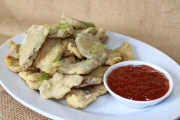 snacks with spicy sauce