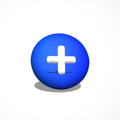 Obraz premium plus button 3d icon render