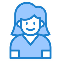 Obraz na płótnie Canvas girl avatar blue style icon