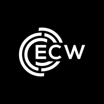 ECW letter logo design on black background. ECW creative initials letter logo concept. ECW letter design.