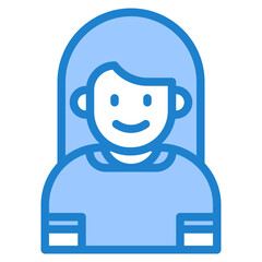 girl avatar blue style icon