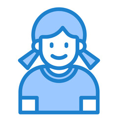 Obraz na płótnie Canvas girl avatar blue style icon