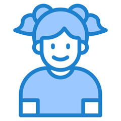 girl avatar blue style icon