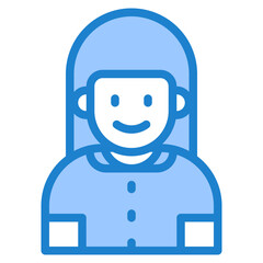 girl avatar blue style icon