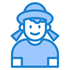 girl avatar blue style icon
