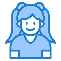 girl avatar blue style icon