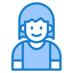 girl avatar blue style icon