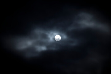 Full moon and cloud in the night sky