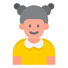 girl avatar flat style icon