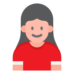 girl avatar flat style icon