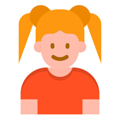 girl avatar flat style icon