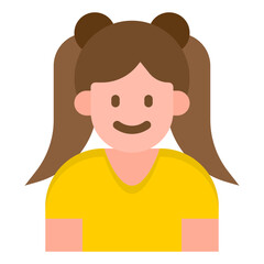 girl avatar flat style icon