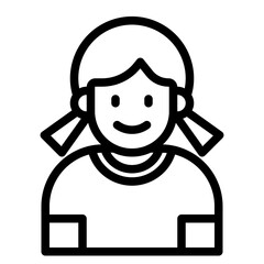 girl avatar outline style icon