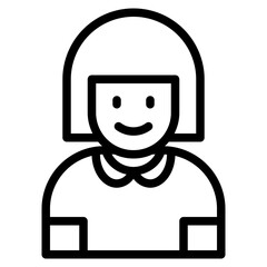 girl avatar outline style icon