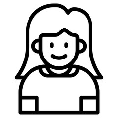 girl avatar outline style icon