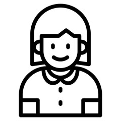 girl avatar outline style icon