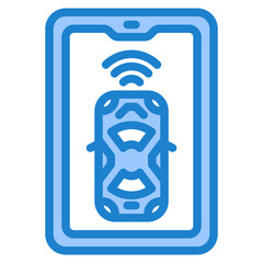 automatic car blue style icon