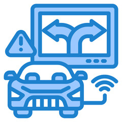 automatic car blue style icon