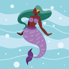 mermaid swimming in sea