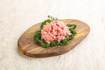 Raw pork minced meat for cooking