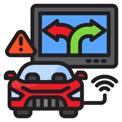 automatic car color line style icon