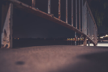Bride and night views over water