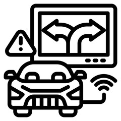 automatic car outline style icon