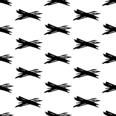 Seamless pattern with hand drawn cross symbols