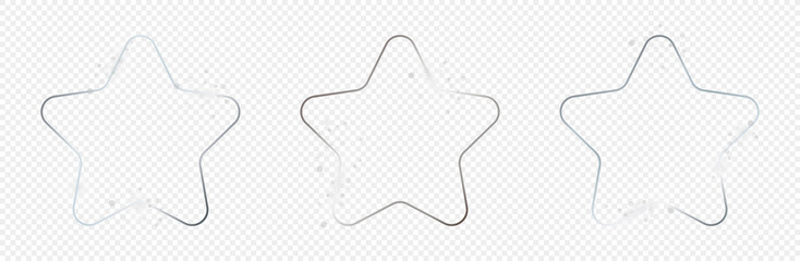 Silver glowing rounded star shape frame