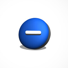 minus button 3d icon render