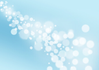 Blurred Lights on natural blue and white background. Bokeh colorful glows sparkle beautiful