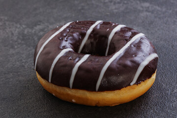 Glazed sweet tasty chocolate donut