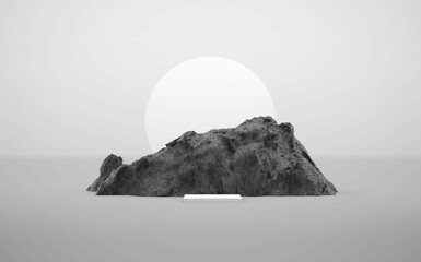 background for package mock-up with blackmountain and sunlighting
