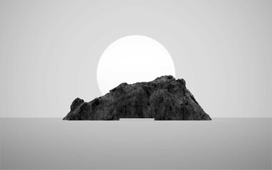 background for package mock-up with blackmountain and sunlighting