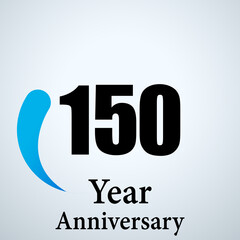 150 Year Anniversary Logo Vector Template Design Illustration elegant
