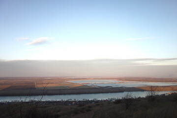 sfantul gheorghe part of danube river and lake gorgova in mahmudia, tulcea, romania