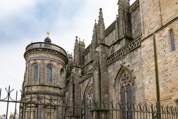 Vannes, beautiful city in Brittany, the cathedral in the center of the medieval city
