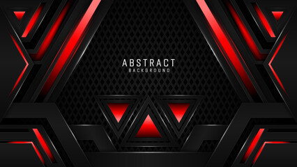 Red and black abstract background, modern geometric shapes Futuristic background, gaming background template design